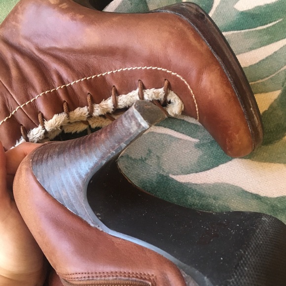 Military Style Boots with Fur Trim - Picture 7 of 11